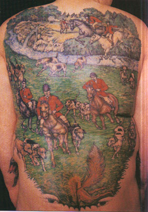 large back tat2 of a foxhunt